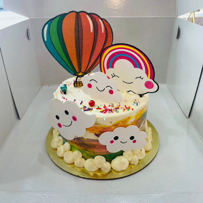 Balloon and Rainbow Cake